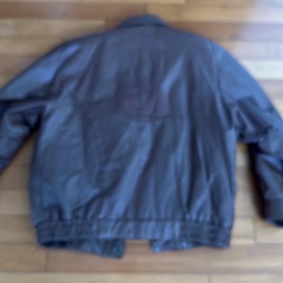 Jd brown Italian leather bommer jacket size large goth aviator - Picture 10 of 14